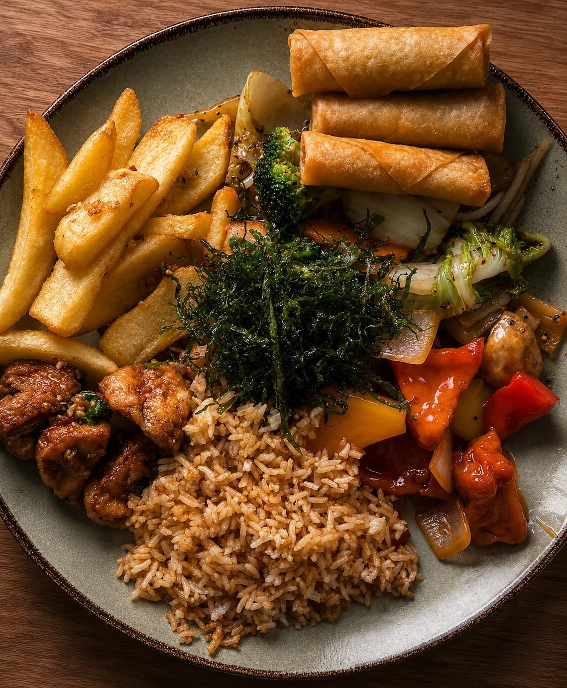 Close-up of a Wok & Flame plate